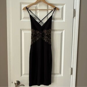 VTG 90s NICOLE MILLER Black/Pink Lace Bodycon Dress Vintage Y2K Whimsygoth Sz8